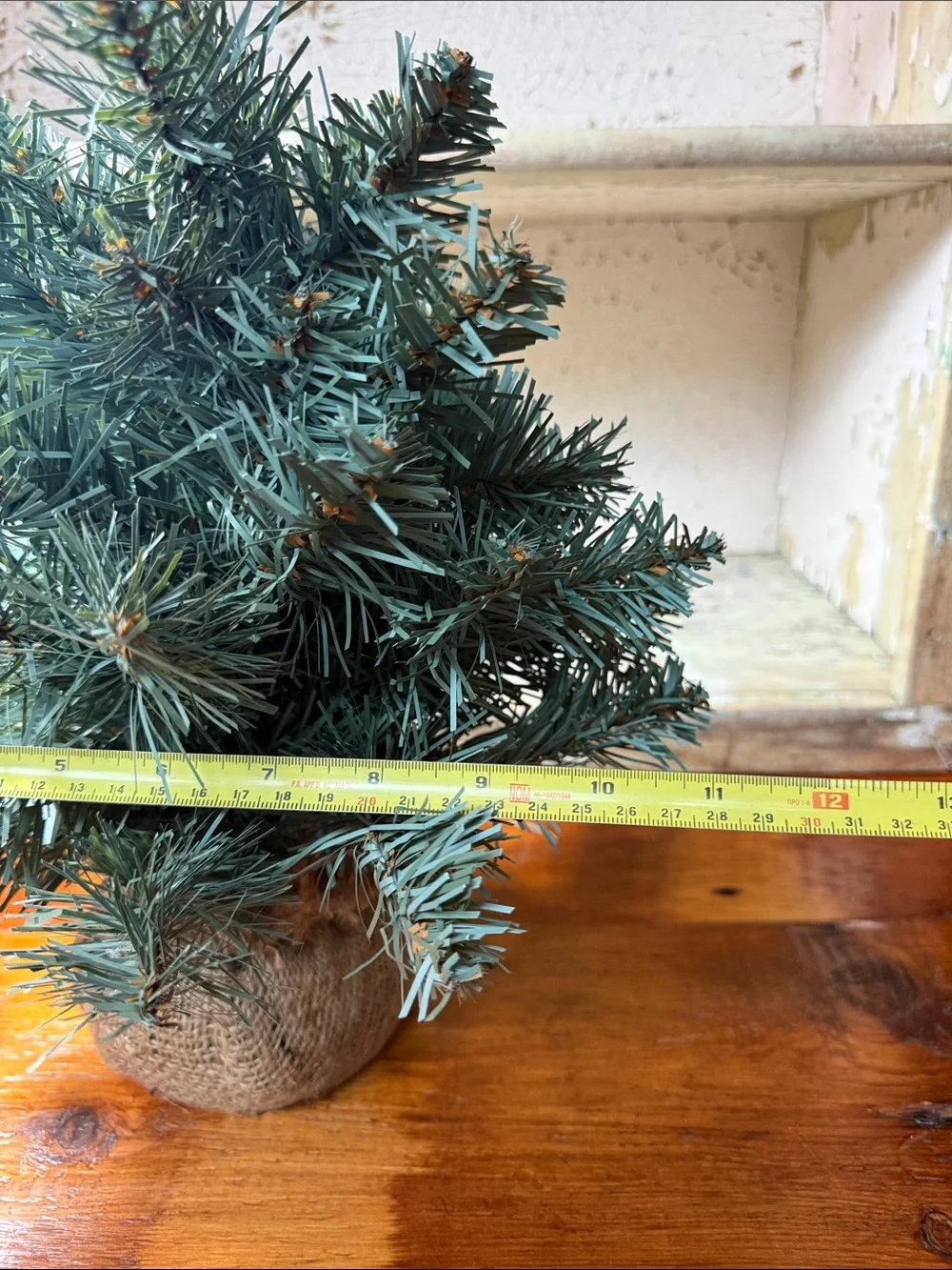 🌲 Blue Spruce 15” Faux Tabletop Tree with Burlap Base - Home Holiday